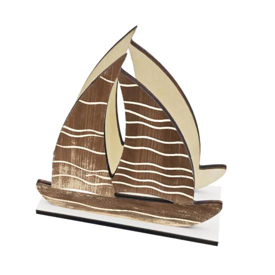 Wooden Napkin Holder Vertical Napkin Dispenser Ocean Style Square A