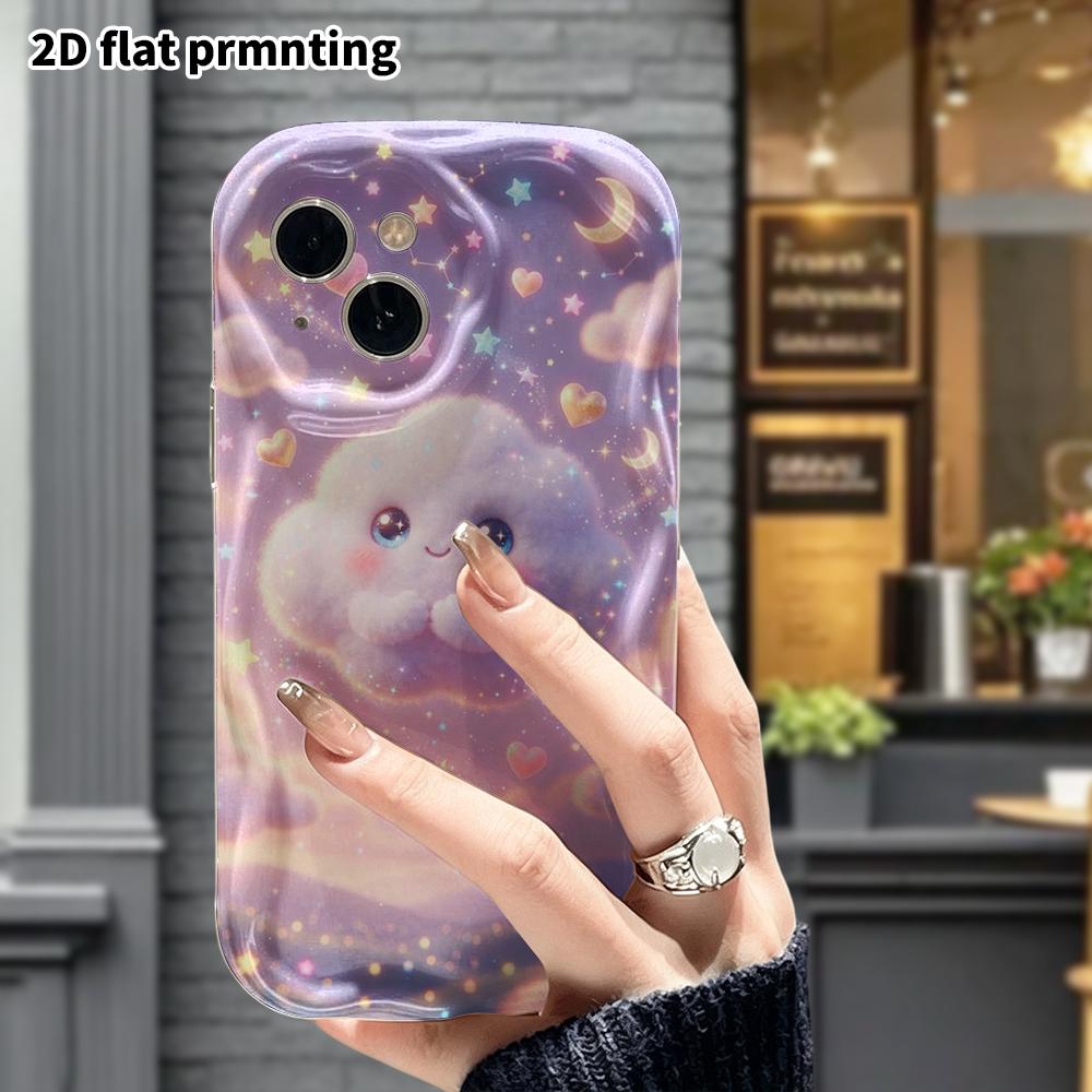 Phone Case: 2D flat design suitable for iPhone 18 17 16 15 14 13 Pro protective case, stars and clouds baby, perfect Christmas and Halloween holiday g