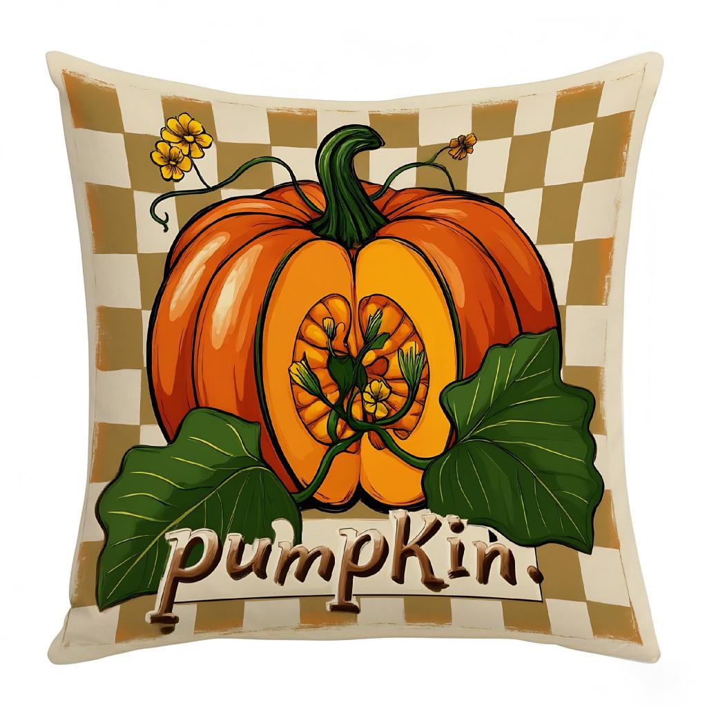 

Тыква Текст Домашняя Наволочка Офисная Поясничная Спинка Фестиваль Домашняя Вечеринка Украшение Подушка 45 * 45Cm (excluding core)