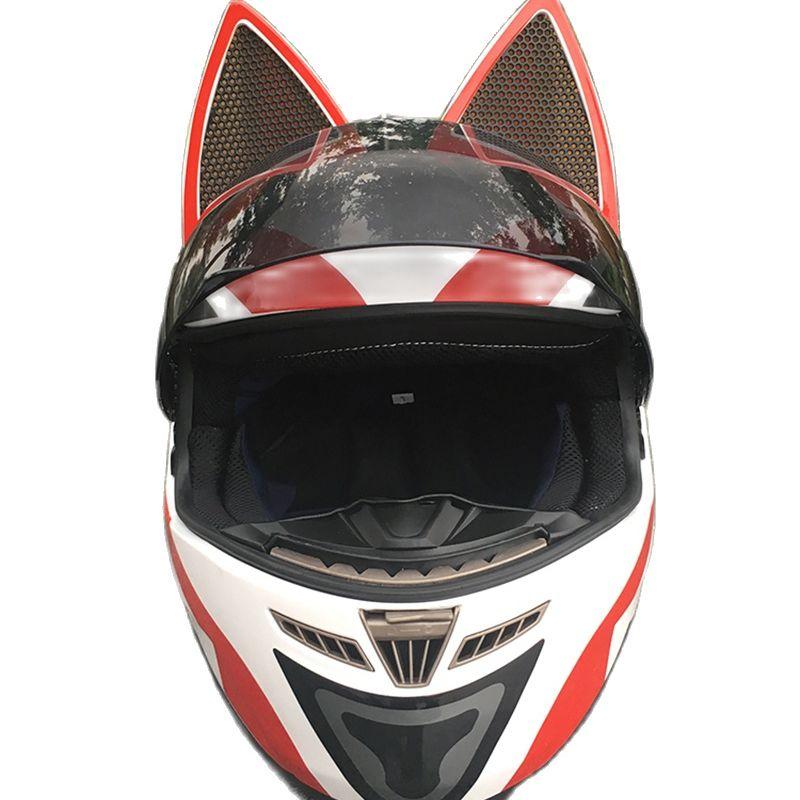 Motocross Men Helmet Women Lovely Motorcycle Helmet Original White Red Cat Helmet Casque DOT Approved Full Face Safety Helmet