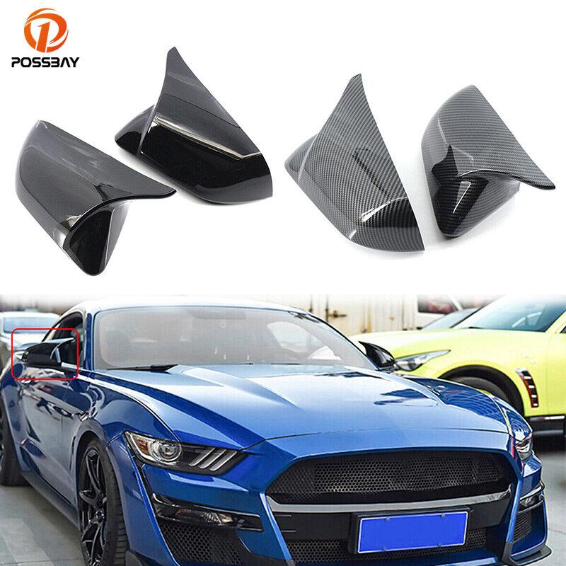 

Боковая крышка зеркала заднего вида в роговом стиле для Ford Mustang 2015-2022 без зеркала, указатель поворота, крышки из АБС-пластика заднего вида