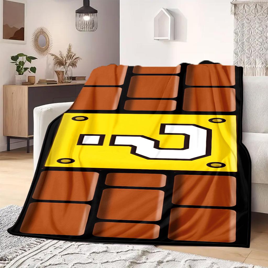 Mario Anime Print Blanket Warm  Comfortable Flannel Blanket Suitable for Bedrooms, Sofas, Beds, Chairs, Picnics, Travel