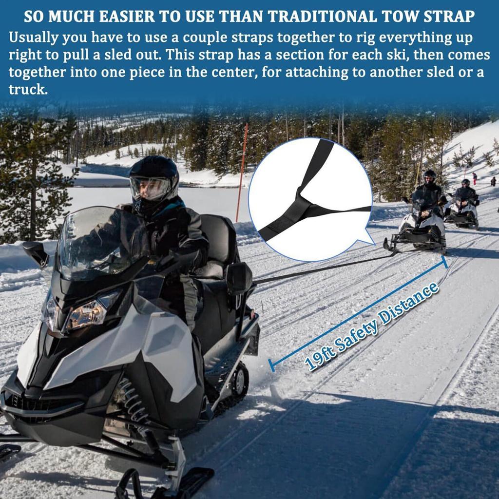 Snowmobile Tow Rope Reinforced Safety Tool Strong Snow Off Road Tow Rope For Winter Off Road Adventures Camping Snowboards Trail