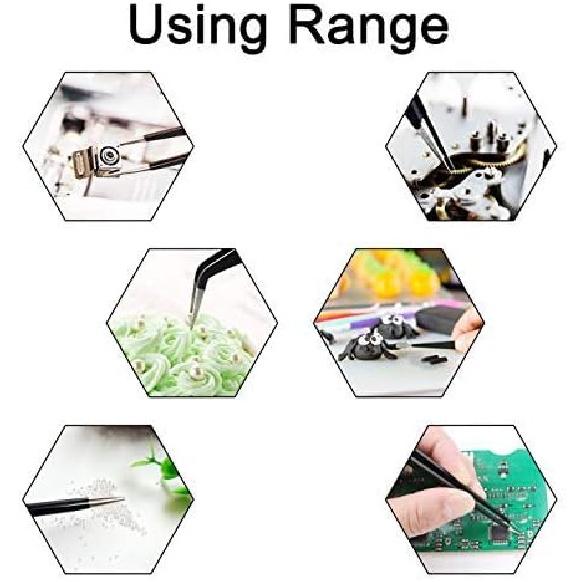 Aoje-Link ESD-13 Professional Anti-Static Technology Tweezers, Non-magnetic Flat and Round, Stainless Steel Plastic Coated, Full Length 120mm, Black,