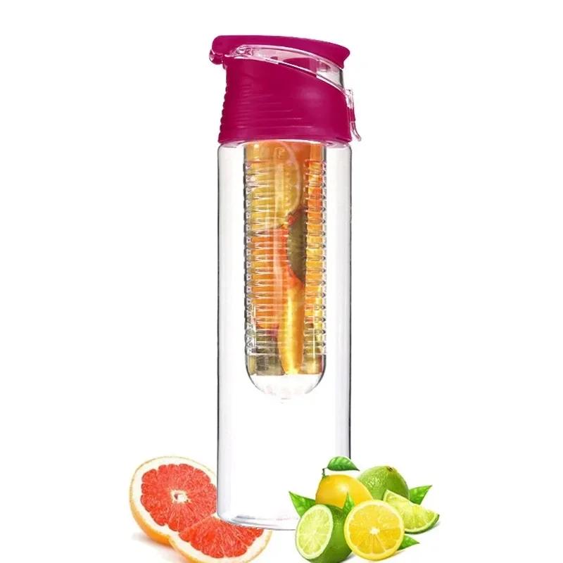 

700 мл/800 мл BPA Free Fruit Infuser Бутылка для воды Шейкер для сока Спортивная бутылка для лимонной воды Фитнес Спортивные бутылки для фруктов Boba 800ml розы красного