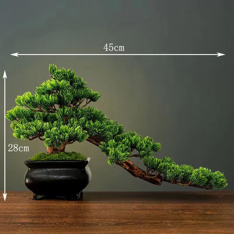 Simulation fake tree bonsai home living room Chinese sand table hotel porch landscaping decoration green plant ornaments