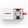 WENGER TERRAGRAPH Watch Stainless Steel Case White Dial Brown Leather Strap Quartz 100m Water Resistant Analog Men's (316L) [] 01.0541.120