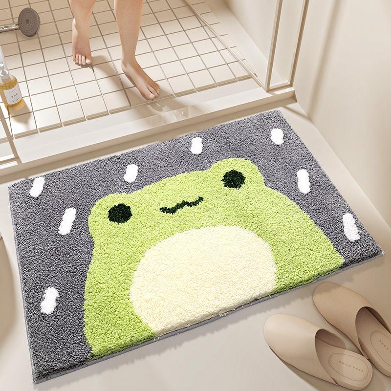Bathroom Door Water Absorbent Floor Mat Home Cute Animal Pattern Non Slip Rug Toilet Entryway Foot Mat For Bathroom Use