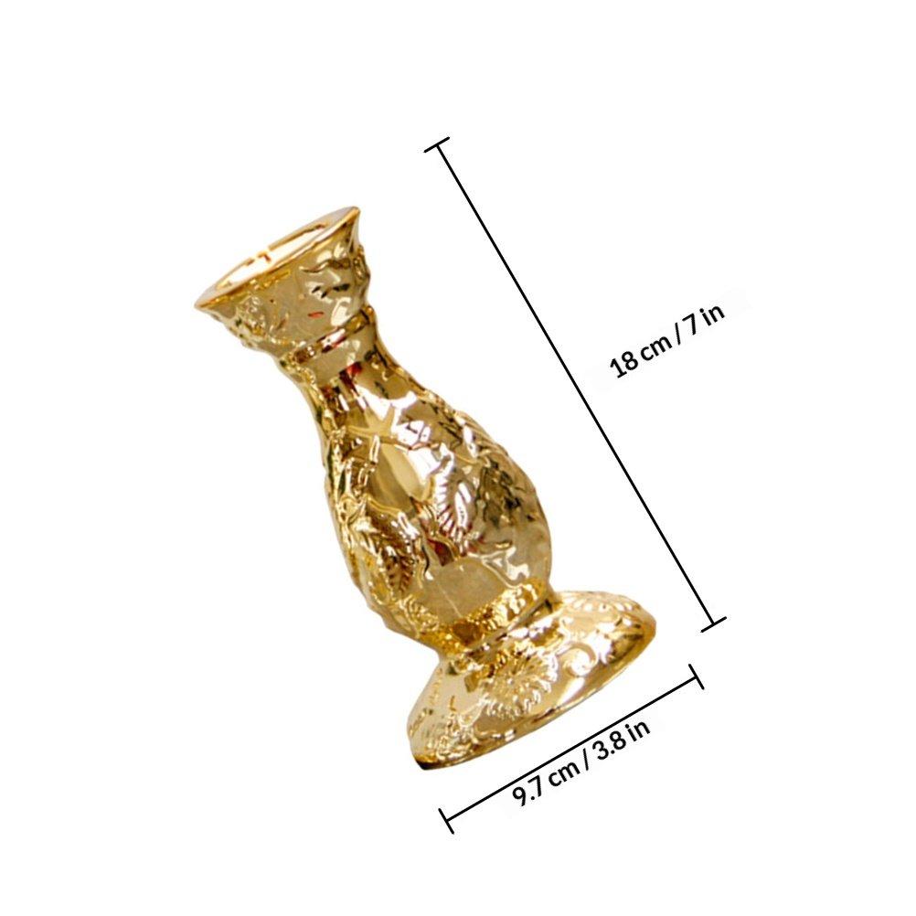 Рельефный Керамический Держатель Креативный Европейский Стиль Золотой Серебряный Узор Центральное Украшение Стола Колонна Конические Подсвечники золотистый