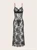 Ladies' Sexy Lingerie, Sexy Lace Flower Suspender Nightgown, Hip Hugging Skirt, Underwear Two-piece Set
