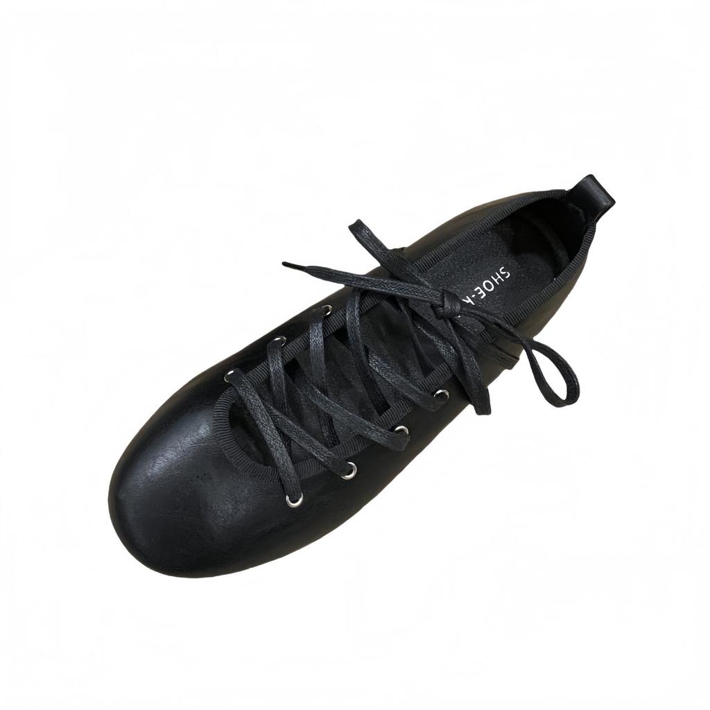 2025 spring new women's shoes lace-up gentle ballet style flats casual flat heels soft small leather shoes women