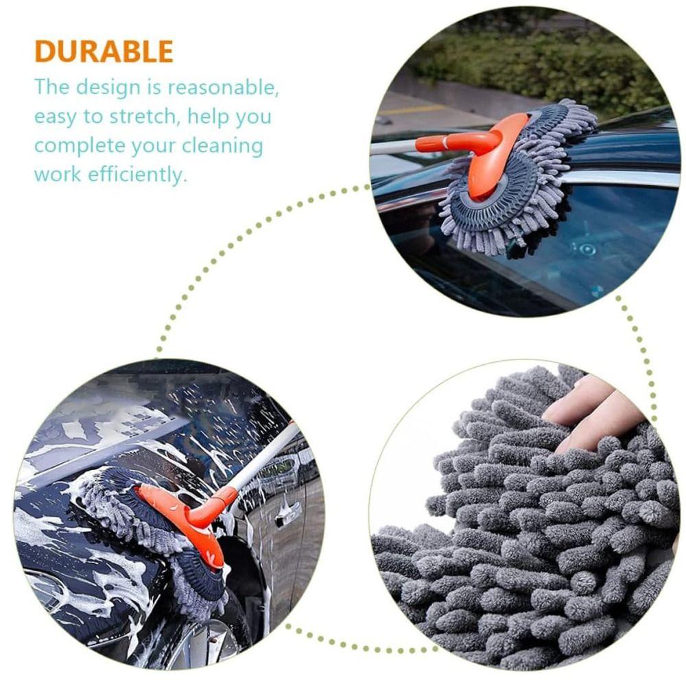 Three-Section Telescopic Car Washer Mop Double Brush Head Car Cleaning Kit  Vehicles