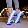 Patines de Ruedas con Freno para Niños Carga Plana Extraíble LED Cuatro Ruedas Zapatillas Deportivas Brillantes Zapatillas Brillantes para Mujer