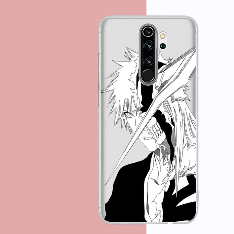 Husă de telefon Anime Bleach Kurosaki Ichigo pentru Samsung A51 A52 A71 A12 pentru Redmi 7 9 9A pentru Huawei Honor8X 10i Husă transparentă