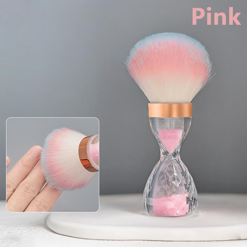 

1 шт. профессиональная кисть для дизайна ногтей в форме песочных часов для очистки пыли, кисть для макияжа, маникюрные аксессуары, оборудование, инструменты розовый