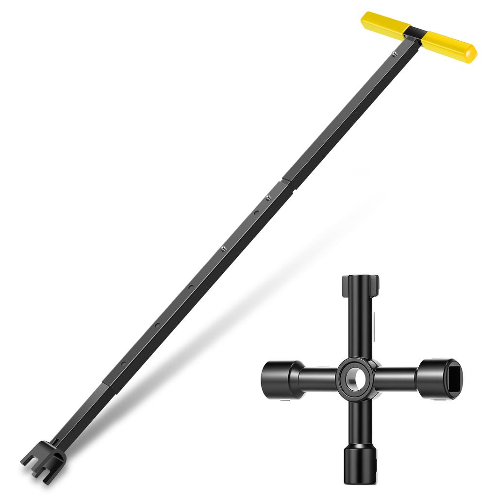 Chiave a T per Contatore dell'Acqua 16.9-37.2 pollici Chiave Multiuso Strumento di Chiusura Acqua Lunghezza Regolabile Chiave per Contatore dell'Acqua per Tubo dell'Acqua