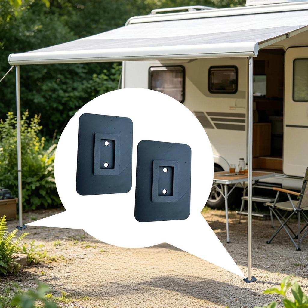 2pcs RV Awning Support Plate Heavy Duty Portable Plate Camping Awning Foot Pads For Outdoor Summer Picnic Holiday Travel