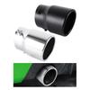 1pc Universal 6.3CM Exhaust Tailpipe Tips Car Accessories Round Angled-mouth Straight Stainless Steel With Single Outlet