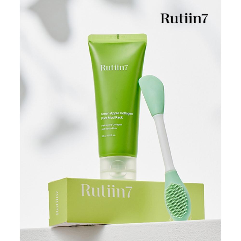 Rutiin7 Green Apple Collagen Pore Mud Pack Green Apple Wash Off Pack 100g