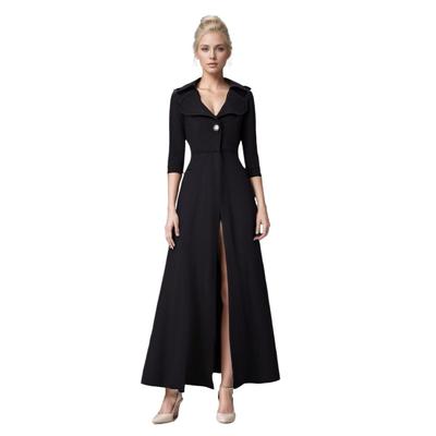 New Women's Clothing Autumn and Winter Plus Long Woolen Coat Lapel Woolen Coat Women's Solid Color Trench Coat
