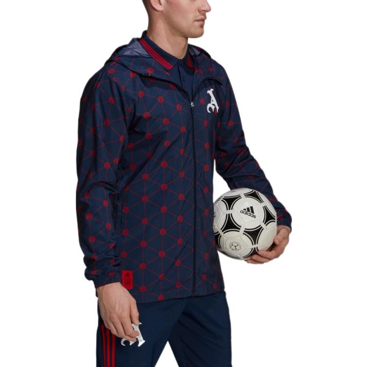 Adidas Arsenal Fotbalová Sportovní Mikina s Kapucí Pánská Svrchní Oblečení Námořnická Modrá HB6011