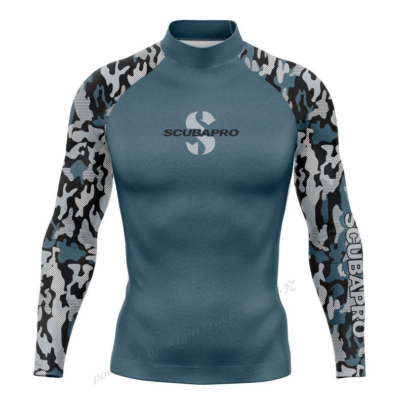 Mens Long Sleeve Rash Guard Quick Dry Compression Surfing Shirt Adult Swim Team Training Top