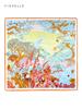 Orange Forest 100% Silk Scarf Shawl Glossy Wrap Bandana Hijab Women Square Scarves Headband Luxurious Gifts 90CM Kerchief