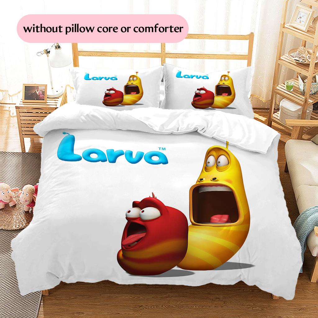 Larva Pattern Bedding Home Decoration Birthday Gift ( 1 Duvet Cover + 2 Pillowcase, Without Core),fan Merchandise.
