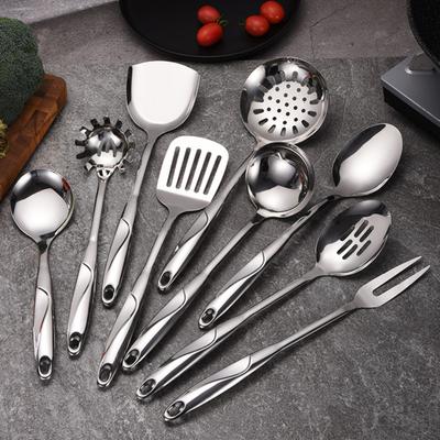 Utensilio de cocina de acero inoxidable Pala para freír Cuchara para gachas Tenedor para carne Herramientas de cocina de acero inoxidable