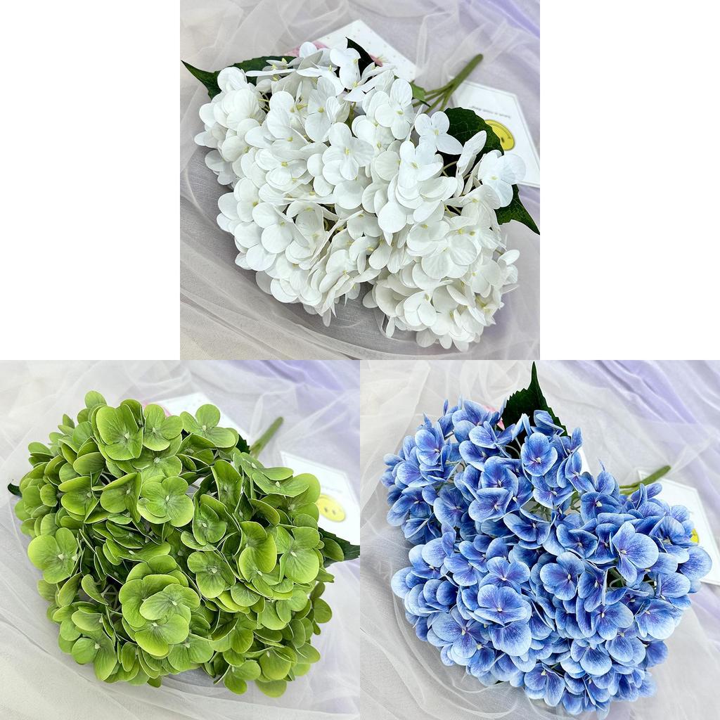 Elegant Hydrangea Artificial Flower Set With Silk Fabric For Home Decor And Wedding Arrangements