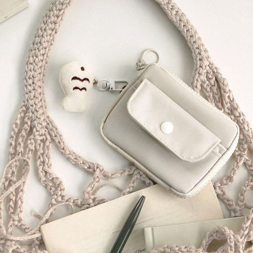 New Solid Color Coin Purse Zipper Large Capacity Small Wallet Wear-resistant Storage Bag Male Female