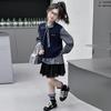 Girls' 2025 Spring & Autumn Fashion Set: Knitted Vest and Shirt Two-Piece Set for Kids