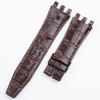 22mm Genuine Bamboo Leather Wrist Band For Swatch Strap SVG Watch Strap SVGK403 SVGK402 SVGB400 Men Bracelet Accessories