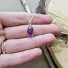 Amethyst Gemstone Solid 925 Sterling Silver 18 Inch Chain Handmade Designer Women Necklace