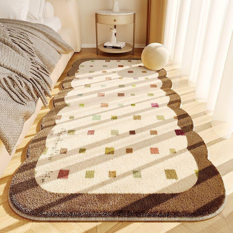 Cream Wind Imitation Cashmere Carpet Living Room Bedroom Bedside Dirt-Resistant And Easy To Take Care Of Bay Window Carpet Non-Slip Floor Mat