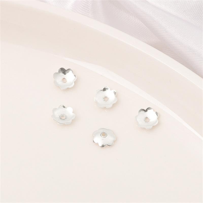 14K Gold Filled Flower Cap Bracelet DIY Jewelry Accessories with White Gold Beaded Spacers