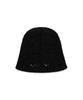 Bajal Va Curved Oval Metal Floral Punched Knit Bucket Hat Black