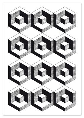 Black and White Geometric Pattern Poster