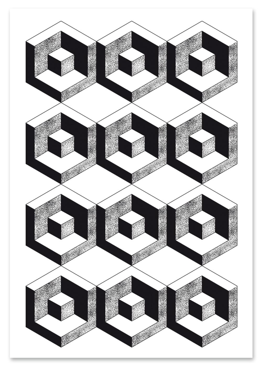 

Plakat wzór geometryczny czarnobiały 30x40 cm