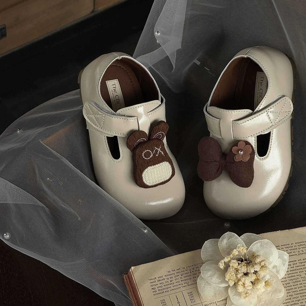 XSHX Children's Korean Mary Jane Doll Leather Shoes Wenzhou Classmate Autumn New Velcro Wide Show Shoe Head Rubber Retro