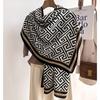 Stylish color-block faux-shearling scarf/snood; lightweight yet warm; versatile long wrap, shawl, or cape for women.