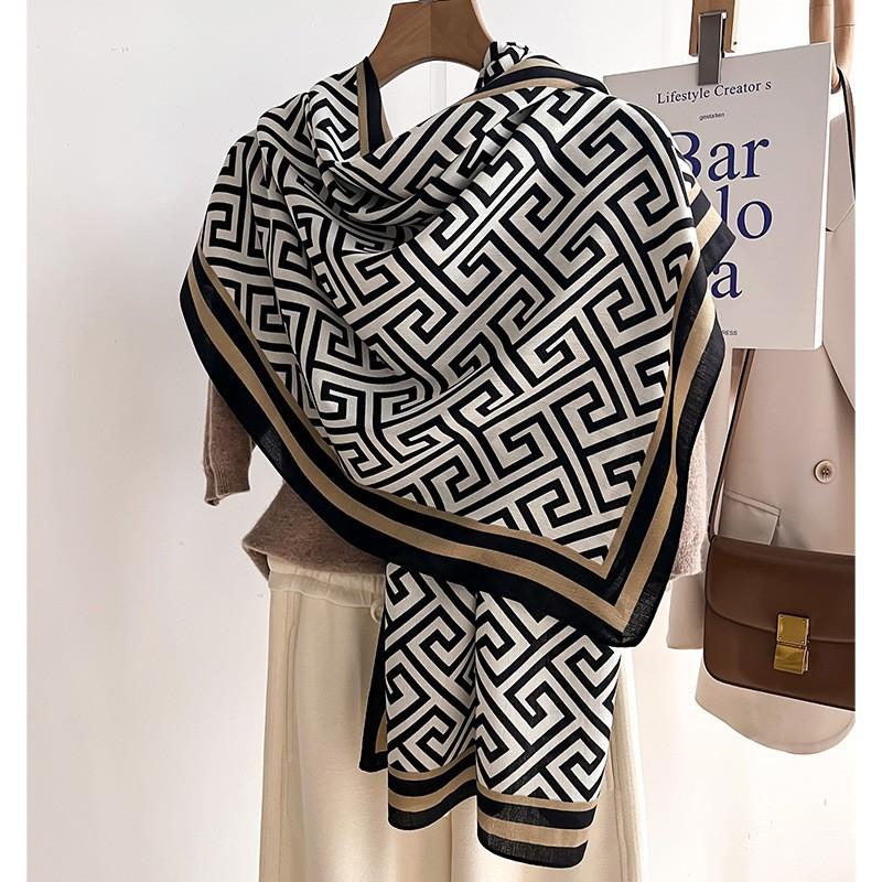 Stylish color-block faux-shearling scarf/snood; lightweight yet warm; versatile long wrap, shawl, or cape for women.