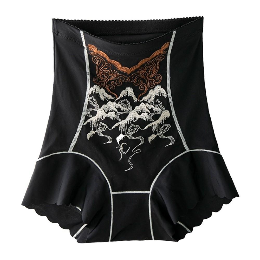 High Waist Underwear Slimming Underpants Embroidery Flower Postpartum Body Shaper Lady