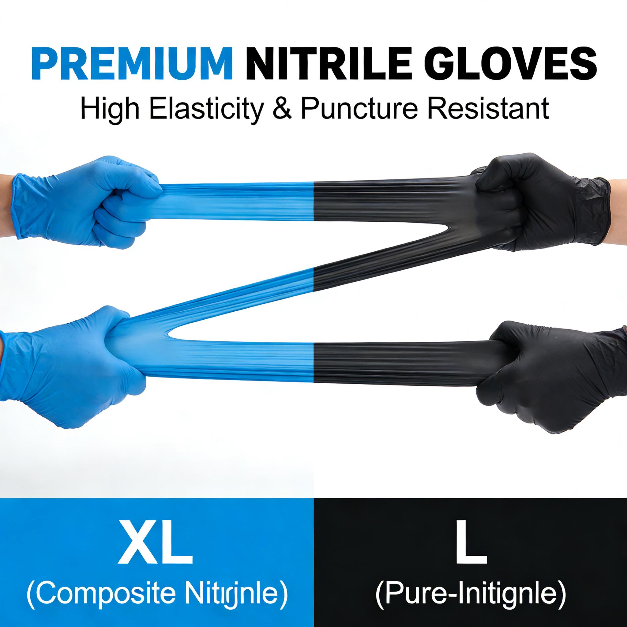 Disposable Nitrile Gloves 100PCS Powder Free Latex Free Puncture Resistant for Kitchen Cleaning Industrial Use синий