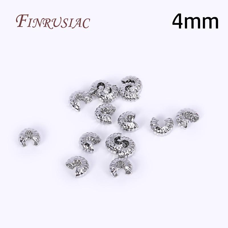 50Pcs/Lot 18K Gold Plated Open Crimp Beads,Round Covers Crimp End Beads,Stopper Beads For DIY Jewelry Making Accessories