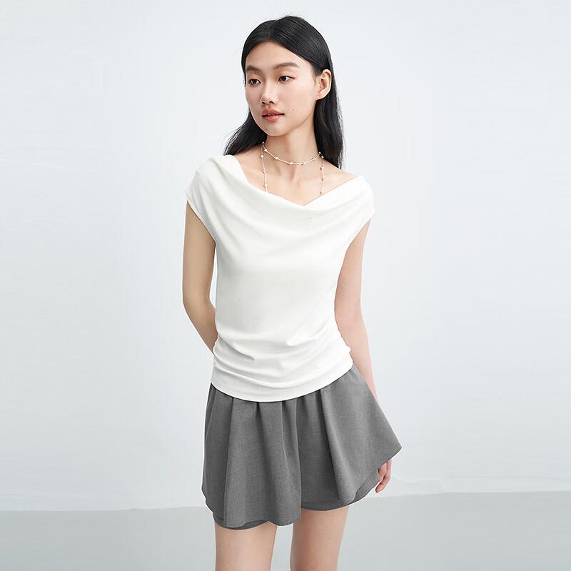 Ledin Antibacterial Slim Fit Draped Neck T-Shirt L