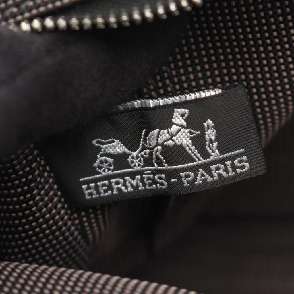 Used HERMES HerlinePM Tote Bag Nylon canvas Gray Used Women