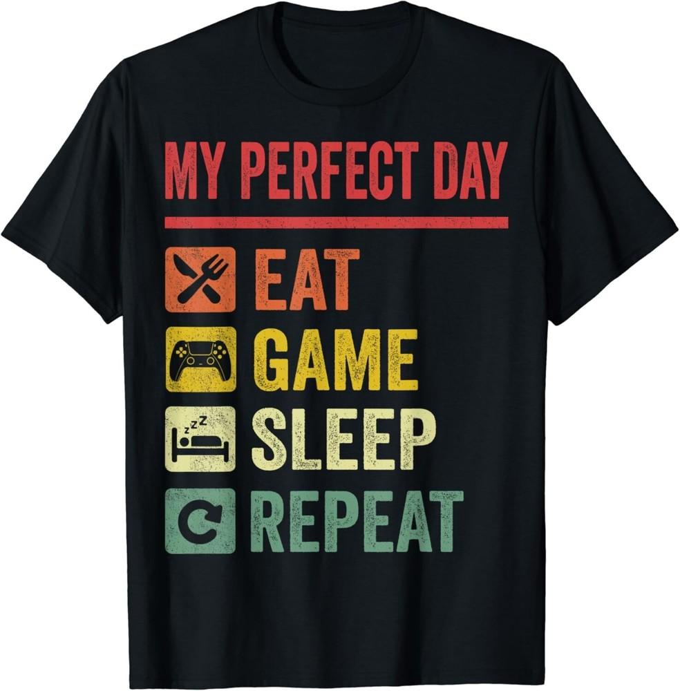 

My Perfect Day Video Games T-Shirt Funny Cool Gamer Tee Gift Unisex T-Shirt S