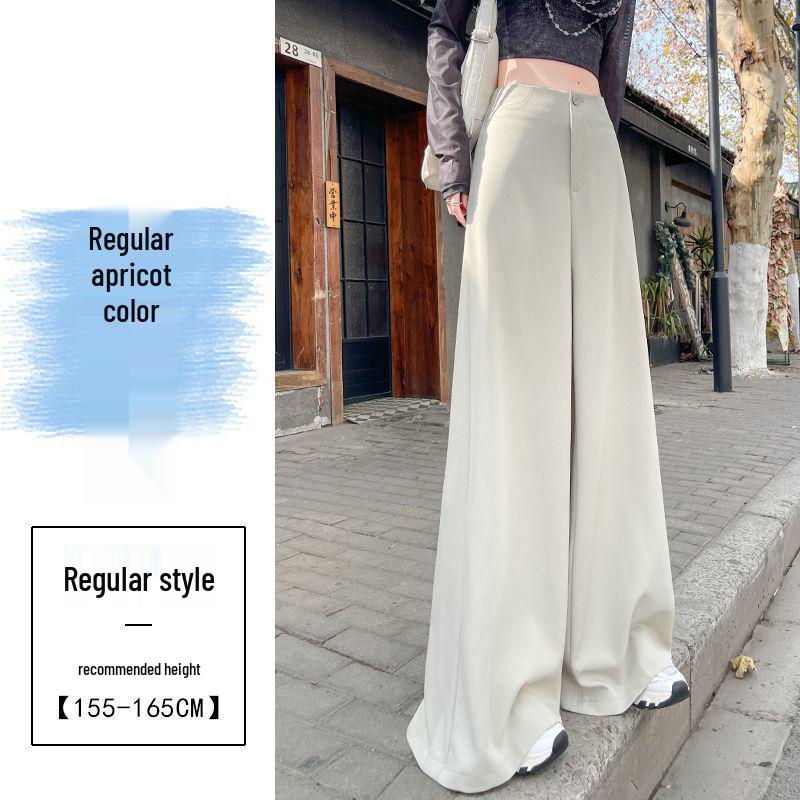 Women's 2026 Spring/Summer Wide-Leg High-Waisted Drape Straight Pants
