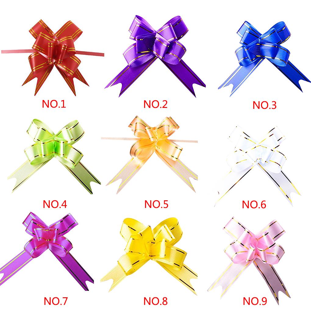 10pcs Bowknot Ribbon Pull Bows Wedding Car Decoration Gift Wrap Flower